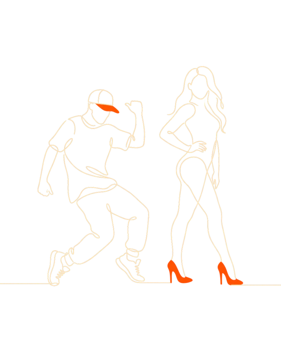 Barre come un'onda sonora che batte il tempo, il ritmo di Hip Hop e Heels